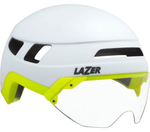 LAZER Helm Urbanize NTA MIPS + LED Urban/E-Bike Matte White Flash Yellow (M) (M) 55-59 cm