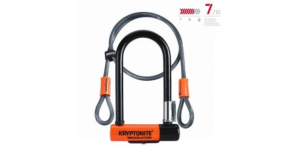 KRYPTONITE B&uuml;gelschloss Evolution Mini-7 + Kryptoflex 13 mm orange 178 mm