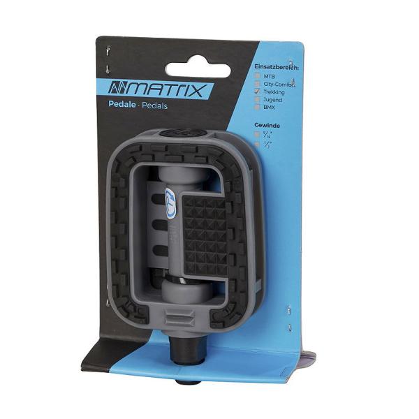 MATRIX Trekking-/Comfort-/City Pedal PE18 Anti Slip schwarz / grau  EVP