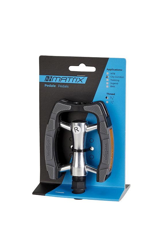 MATRIX Trekking-/Comfort-/City Pedal PE31 Anti Slip schwarz/silber  EVP