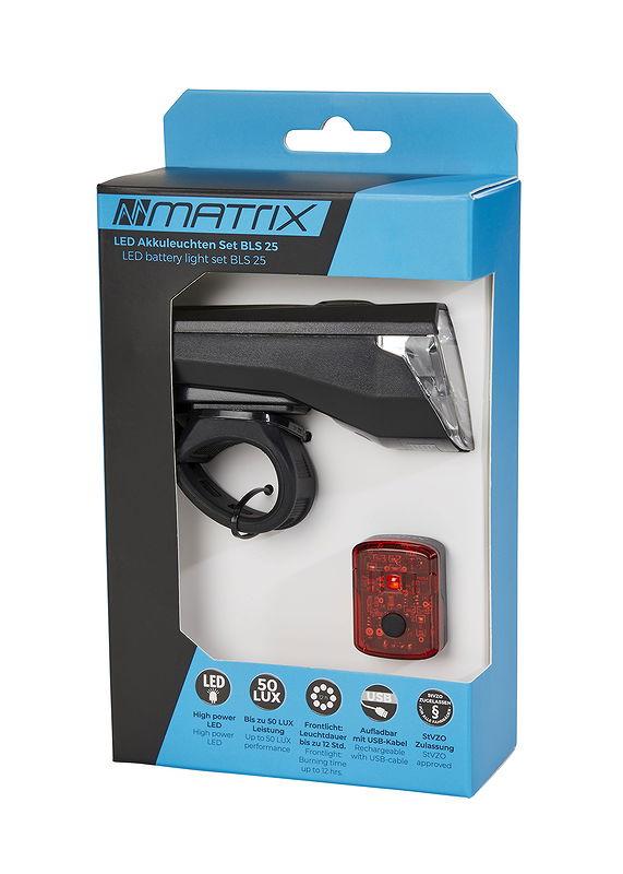 MATRIX LED Akkuleuchten Set 50 LUX BLS 25 schwarz