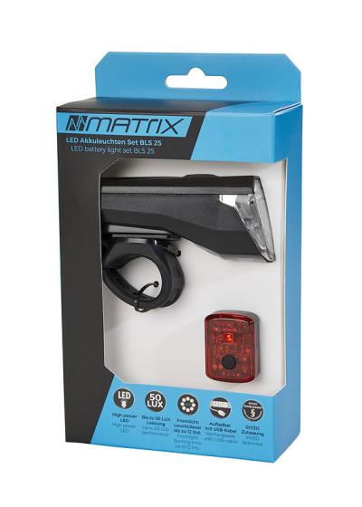 MATRIX LED Akkuleuchten Set 50 LUX BLS 25 schwarz Produktbild 1