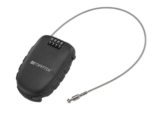 MATRIX Zahlen-Kabelschloss aufrollbar KAZ 900 2,4 mm schwarz 90 cm EVP