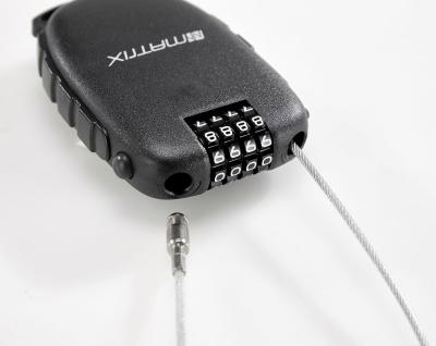 MATRIX Zahlen-Kabelschloss aufrollbar KAZ 900 2,4 mm schwarz 90 cm EVP Produktbild 2
