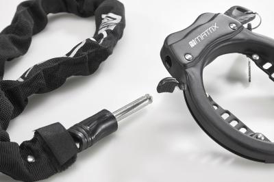 MATRIX Rahmenschloss Set XL RAN 1000 inkl. Kette (100 cm) 65 mm schwarz SB-Verpackung Produktbild 3