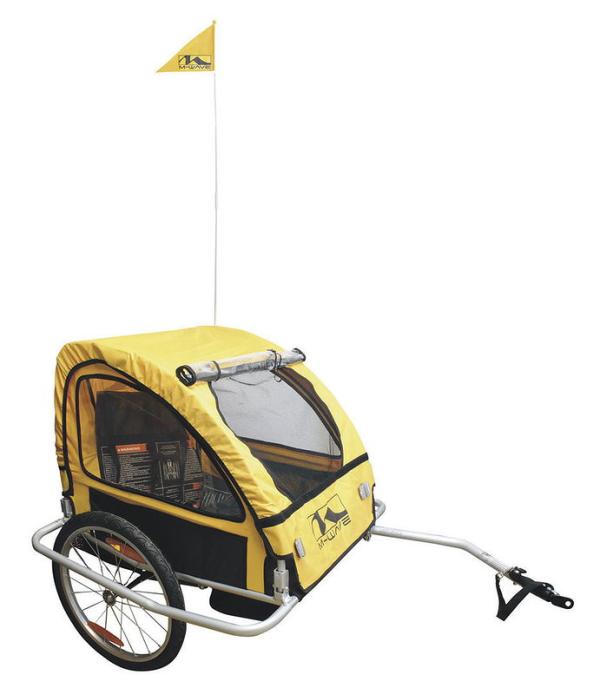 M-WAVE Kinderanh&auml;nger 1-2 Sitzer Gelb