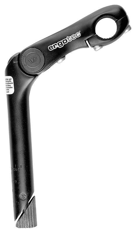 ergotec Vorbau Kobra Vario 110 mm schwarz sand. 25,4 mm 22,2 mm 0- +70&deg;