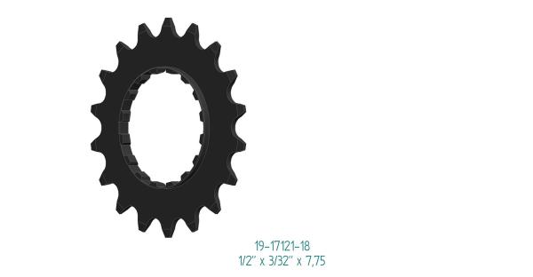 Esjot Ritzel f&uuml;r Bosch Gen 2 Offset Version schwarz  1/2" x 3/32" + 1/2" x 11/128"  18 Z&auml;hne