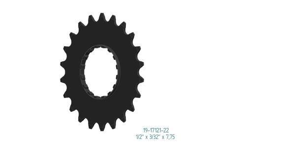 Esjot Ritzel f&uuml;r Bosch Gen 2 Offset Version schwarz  1/2" x 3/32" + 1/2" x 11/128"  22 Z&auml;hne