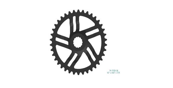 Esjot Kettenblatt f&uuml;r Bosch Gen 3 1/2" x 3/32"+1/2"x11/128" 38 Z&auml;hne
