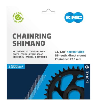 KMC Kettenblatt Narrow Wide f&uuml;r Shimano Steps EP Kettenlinie 47,5 mm  1/2" x 3/32"+ 1/2" x 11/128" Produktbild 1