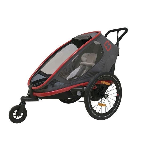 HAMAX Kinderanh&auml;nger Outback One 1 Sitzer grau / rot