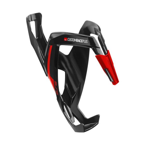 Elite Flaschenhalter Custom Race Plus  schwarz glossy, Graphik rot