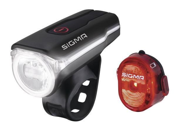 SIGMA LED Akkuleuchten Set Aura 60 USB+Nugget II schwarz