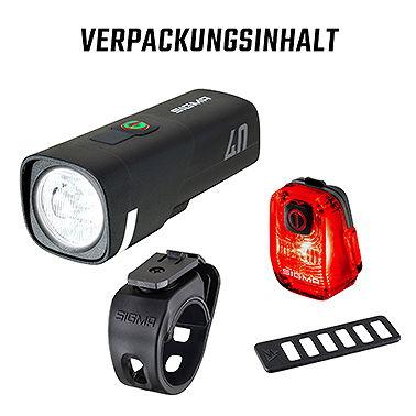 SIGMA LED Akkuleuchten Set AURA 40 / HIRO 10 Set schwarz Produktbild 2