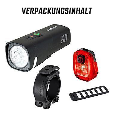 SIGMA LED Akkuleuchten Set AURA 50 / HIRO 10 Set schwarz Produktbild 2