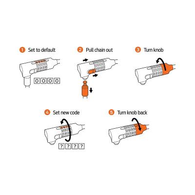 AXA Zahlen-Kettenschloss Absolute Code 5 mm schwarz 90 cm Produktbild 3