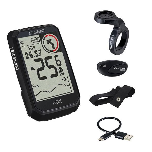 SIGMA GPS Radcomputer ROX 4.0 Endurance HR Set schwarz 01068