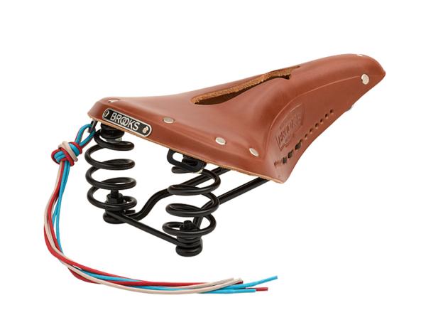 Brooks Saddle Flyer Carved, Leather, Honey  unis honey