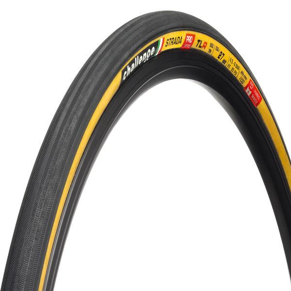 Road-Reifen Strada Pro Handmade TLR Clincher, Challenge, Schwarz/braun, 27-622 - 27-622