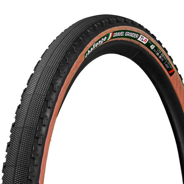 Gravel-Reifen Gravel Grinder Race TLR Clincher 27,5", Challenge, Schwarz/braun, 46-584 - 46-584