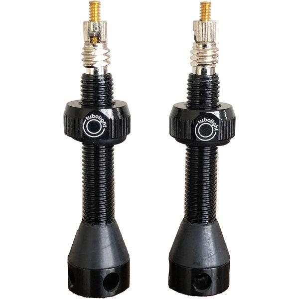 Tubeless-Ventile Messing schwarz, Tubolight, Schwarz, 40 mm - 40 mm