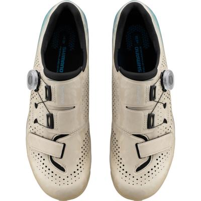 SHIMANO SHIMANO Fahrradschuhe RX600 Herren/Damen Gravel SPD Gr&ouml;&szlig;e 44 Beige/Blau Produktbild 3