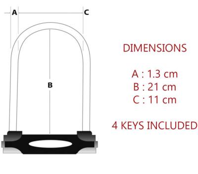 Master Lock B&uuml;gelschloss 8195 Grau 13 mm x 210 mm x 110 mm Schl&uuml;ssel Produktbild 4