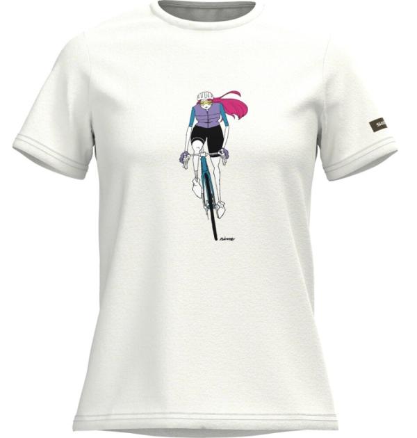 SHIMANO W's Sentiero Ltd. T-Shirt, White Road, Size M
