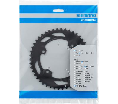 SHIMANO Kettenblatt GRX FC-RX600 46 Z&auml;hne Schwarz Produktbild 1