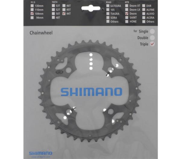 SHIMANO Kettenblatt DEORE FC-M590, FC-M591 44 Z&auml;hne f&uuml;r KSR