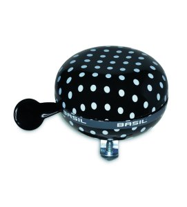BASIL Ding-Dong Glocke Polkadot schwarz / weiße Dots | Motiv: Punkte | Durchmesser: 80 mm