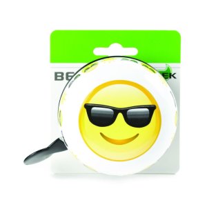WIDEK Ding-Dong Glocke Sunglasses weiß / gelb | Motiv: Emoji | Durchmesser: 80 mm