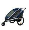 HAMAX Kinderanhänger Outback Ausführung: 2 Kinder | Marineblau / Weiß